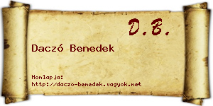 Daczó Benedek névjegykártya