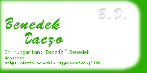 benedek daczo business card